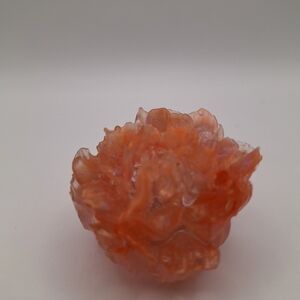 New resin orange peony brooch - 1.5in - mbarnes productions